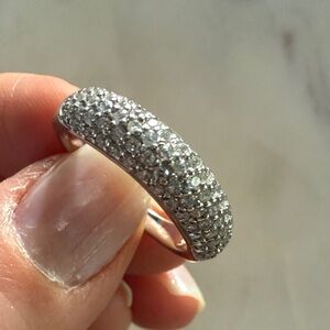 Freida Rothman Size 8 Silver Pave Ring